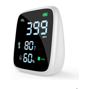 5-in-1 CO2 Carbon Dioxide Detector, Dienmern Portable Air Quality Monitor Indoor, 1600mAh Powerful Battery CO2 Monitor for CO2/Temp/Humidity, LED Display CO2 Detector for Travel/Office/Home/Grow Tents
