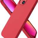 ORNARTO Compatible with iPhone 13 Case 6.1, Slim Liquid Silicone 3 Layers Full Covered Soft Gel Rubber Phone Case Protective Cover 6.1 Inch-Red