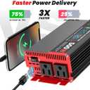 OLTEANP 500 Watt Power Inverter 12V DC to 110V/120V AC Inverter with LCD Screen Display, 2 AC Outlets, 36W Type-C Port, 5V/3A USB Port, Car Power Converter for Truck, Home, Vehicles, Laptop, Trip