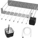Electric 360 Rotating Stainless Steel Shish Kabob Skewers Set with 10PCS Flat Skewers for Kabob Grill, Atomatic Rotating Grill with Motor for Outdoor, Kebab Skewer Turner for BBQ