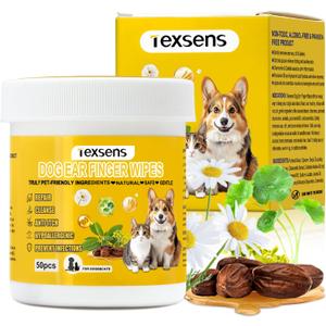 3 x Texsens Pet Ear Cleaner Finger Wipes for Dogs & Cats