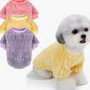 FabriCastle Dog Sweater, 3-Pack Dog Clothes & Coat, Pet Jacket for Small or Medium Dogs Boy or Girl, Soft and Warm Cat Sweaters Doggy Apparel Costumes Christmas (Lavender,Pink,Butter Yellow, Small)