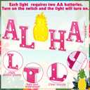 Honoson 5 Pcs Hawaiian Luau Aloha Party Decoration Aloha Letter LED Pineapple Lights Sign Summer Tropical Table Decorations Tropical Hawaiian Summer Beach Pool Party Supplies