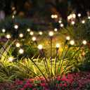 Solar Lights Outdoor Decoration, Waterproof Xmas Outdoor Lights Decor for Yard, Patio, Garden, and Front Porch, 20 LEDs Swing with The Wind (2 Pack, Warm White)