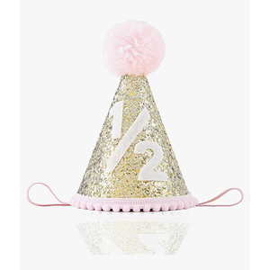 WAOUH Half Birthday Hat - Bow Cake Smash Crown for 6 Month Baby, Mini Photo Prop