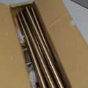 Warm Gold Curtain Rods for Windows 48 to 84 Inches Adjustable Length Heavy Duty 1" Diameter Brass Window Curtain Rod with Solid Metal Finials for Outdoor Farmhouse Bedroom Kitchen Living Room