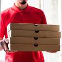 uxcell Pizza Box, 10pcs 9 x 9 Inches - Cowhide Paper Mini Pizza Boxes, Square Corrugated Storage Container for Cake Cookies Pizza Party (White)