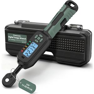 Digital Torque Wrench| 2% Accuracy | Dual Alarm System | Short Handle Design | Electronic Torque Wrench Digital for Bicycle Moto/Auto Green1 1/4" 1.5-30 N.m