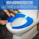 Rossesay Gel Toilet Seat Cushion Washable Toilet Seat Padded Riser Cushion Portable Adhesive Cover for Pain Relief Comfort for Elderly Handicapped Seniors(Blue)