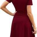 Women's Elegant Vintage Summer Casual Dresses 2026 Floral Print Work Party A-Line Dress with Pockets 262 (L)