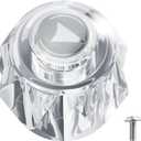 H71 Shower Handle Replacement, Compatible with Delta 1300/1400/1600 Series Single Tub & Shower Faucets Handle, Clear Acrylic Shower Knob with Button and Screw Part