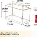 NCYP 12.6" x 5.9" x 9" Wedding Glass Cards Box with Slot and Lock, Thanks Card Holder for Keepsake, Envelops, Reception, Decorative, Silver (Glass Box Only) Slot Length 7.3 Inches