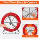 6MM 500FT Duct Rodder, Fiberglass Fish Tape, Heavy-Duty Wire Running Rod with Durable Steel Stand, Fish Tape Cable Puller for Conduit & Electrical Installations