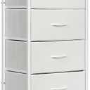 Mifuro Tall Dresser for Bedroom with 6 Drawers, Vertical Storage Organizer Tower, Chest of Drawers with Fabric Bins, Steel Frame, Wood Top for Bedroom, Closet, Entryway- White