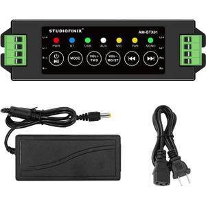 STUODIOFINIX 4-Channel Mini Bluetooth Amplifier 120w for Passive Speakers with TWS,AUX,MIC,USB,Replacement Part,Suitable for Wall/Ceiling/Marine/Bookshelf Speakers