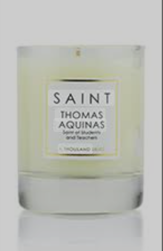 Saint Scented Votive Candle with Prayer, Prayer Coin, and Holy Oil, Soy Coconut Aromatherapy Candle with 15 Hour Burn Time