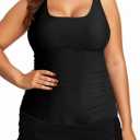 Aleumdr Plus Size Tankini Swimsuits with Skirt for Women Two Piece Bathing Suit Tummy Control Swim Dress Swimwear (X-Large)