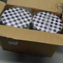 6 Pcs 7'' Christmas Cookie Tins with Lids Metal Christmas Tins Round Metal Cookie Tin Container Holiday Storage Box for Baking Chocolate Snack Storage Gift Giving (White Black)