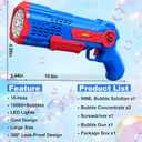 Zerhunt Bubble Gun Machine for Kids: 10,000+ Bubbles/Min Automatic Blower with LED Lights & Leak-Proof Design - Outdoor Summer Toy for Toddlers Ages 3+ - Birthday Easter Wedding Party Favors