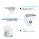 3 x PATIKIL 1" Rigid Caster Wheels, 4 Pack Silent Fixed Plate Casters with M4 Screws Load Capacity 198Lbs for Furniture Workbench Cart Trolley One Direction Rolling, White(NO Brake)