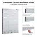 Changshade Cordless Cellular Shades,Blackout Honeycomb Shades for Windows,Pull Down Pleated Blinds,Easy to Install for Indoor Windows and French Doors,White(Blackout),40" w x 64" h
