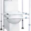 Toilet Safety Rails, Foldable & Adjustable Stability Frame for All Users, Fits Any Toilets (300 LB)