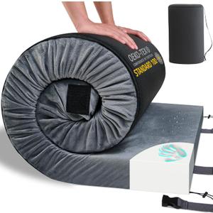 HomeMate CertiPUR-US Memory Foam Camping Mattress Pad Portable Roll Up Mattress for Adults Sleeping Mat Cot Mattress Pad (Kid /63*26*3, Grey)