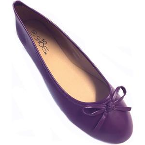 Shoes 18 Womens Ballerina Ballet Flats Shoe with Bow (8500 Purple)