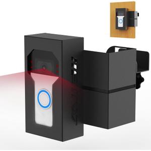 Bleu Clair Anti-Theft Video Doorbell Mount All Metal Compatible with Ring/Blink Wireless Doorbell, with Charging Port, No Drill, Not Block Doorbell Motion Sensor, for Rentals Apartment