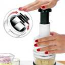 Manual Food Chopper with Stainless Steel Blade- Easy Press Vegetable chopper Gadget-Handheld Veggie Cutter Mincer For Onion Salad Garlic Nuts Mushroom Almond GingerDishwasher Safe, BPA-Free