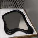 Osemy 32"x 24" Irregular Wall Mirror, Black Wood Framed, Asymmetrical Wavy Mirror for Living Room Bedroom Entryway Bathroom Modern Decorative Hanging Hooks