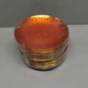 Rubtlamp 100 Pcs Clear Orange Gold Plastic Plates, Hammered Orange Party Plates,Heavy duty Dessert Plates,Disposable Salad/Dessert Platos,Clear Gold Plastic Platos 7 Inch for Party