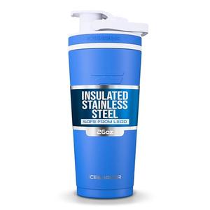 Ice Shaker Insulated Stainless Steel Shaker Bottle | 26oz, Royal | Cold for 30+ Hours | Insulated Cup with Twist-on Agitator | Odor-Free Bottle for Protein Shakes, Water, Smoothies, Cocktails