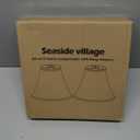 Bell Lamp Shades Set of 2, 6"Top x 13"Bottom x 10"High, Beige Shade Replacement for Table Lamps, Floor Lamps, Fabric Natural Linen Hand Crafted(Spider Fitter), Harp Holders Included, Assembly Required