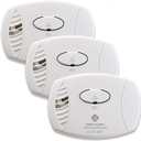 First Alert CO606, Plug-In Carbon Monoxide (CO) Detector, Hardwired Alarm with Battery Backup, 3-Pack