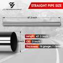 JY PERFORMANCE 3 Inch Straight Exhaust Pipe Universal Custom Exhaust Straight Pipe T304 Stainless Steel Tubing Piping | 47.3 Inch Long 3'' OD Straight Pipe