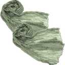 2pcs Elegant Cheesecloth Table Runner for Wedding Boho Style Gauze Table Runner for Buffets Dinners Celebrations (Light Green)
