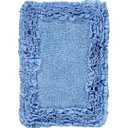 Better Trends 2 Piece 17 x 24 Bathmat Set 100% Cotton Soft Super Absorbent Non-Slip Washable Bath Rug for Bathroom Floor Decor Toilet Base Contour Blue Shaggy Border Collection