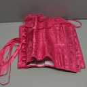 SHYMMUO Corset Top for Women Renaissance Steampunk Bustier Top Sexy Lace Up Corset Top Festival Pirate Halloween Costume (Rose Red, XL)