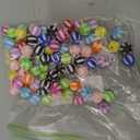 Gxueshan 100 Pcs 12mm Acrylic Plastic Stripe Barrel Mix Rainbow Bubblegum Hair Cylindrical Loose Beads for Pens Keychain Friendship DIY Kandi Bracelets Jewelry Making (Mix)
