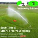 Heavy Duty Impact Sprinkler on Tripod Base,50 Inch Tripod Sprinkler with Brass Nozzle for Yard Large Area,Extra Tall 360 Degree Rotating,Waters Up to 90 Ft,Legs Extend Up to 50"