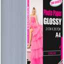 Inkjet Photo Paper 8.5x11 Inches,Glossy 200 Sheets 70 lb/258 gsm Premium Heavyweight Photographic Paper for Inkjet Printer Instant Dry Professional Postcard Picture Use Dye Ink