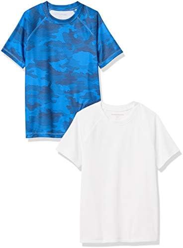 Amazon Essentials Boys and Toddlers' UPF 50+ Short-Sleeve Swim Shirt, XL (12)