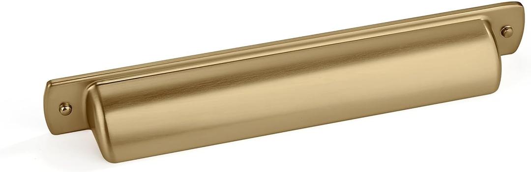 khtumeware 10 Pack 5"(128mm) Champagne Bronze Drawer Pulls Cabinet Bin Cup Pulls Kitchen Hardware Satin Brass Cabinet Handles Drawer Handles Knobs