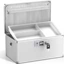 Medicine Lock Box with Key, Alluminum Alloy Box for Medication,First Aid Box with a Removeable Tray to Store Medicines & Pills for Home, Silver, 16 * 9.25 * 7.48 Inch