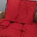 BUYUE Glider Rocker Replacement Cushion 5 PCS with Ties, Linen High-Density Foam Non-Slip & Washable Rocking Chair Pads for Sitting, Red