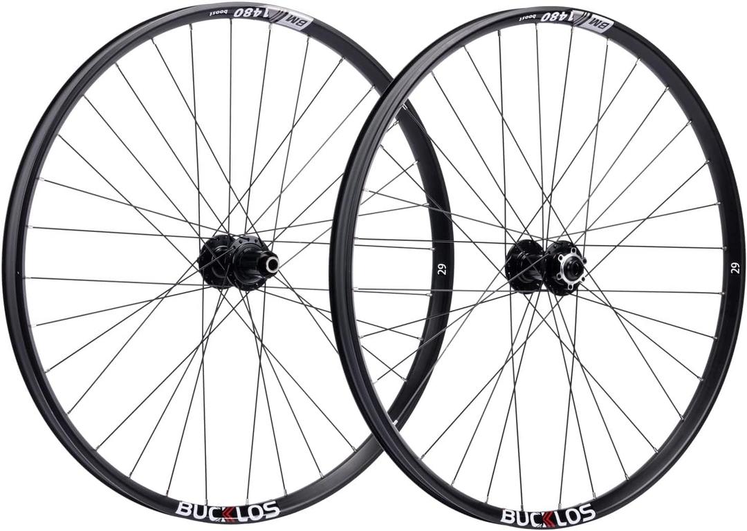 BUCKLOS 27.5/29 inch Thru Axle Boost MTB Wheelset, Front 15 * 110mm Rear 12 * 148mm Disc Brake Mountain Bike Wheel, AL6061 32H 1.9/2.5 Double Wall Clincher Dual, Fit 8 9 10 11 Speed Cassette XC AM DH (1 Pair Wheels)