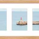 10x20 Collage Solid Oak Wood Picture Frame, Display Multiple Three 5x7 Photos or 10x20 without Mat, Rustic Collage Frame Covered by Tempered Glass Wall Mounted Horizontal or Vertical, Natural Oak (10x20 - 1P, USA-Sourced Oak Wood Natural)