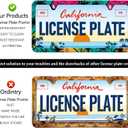 Palm License Plate Frame - Colorful Palm License Plate Holder, Rust-Proof Auto Stainless Steel Parts License Plate Cover Decoration for Standard Us 12x6 Inch