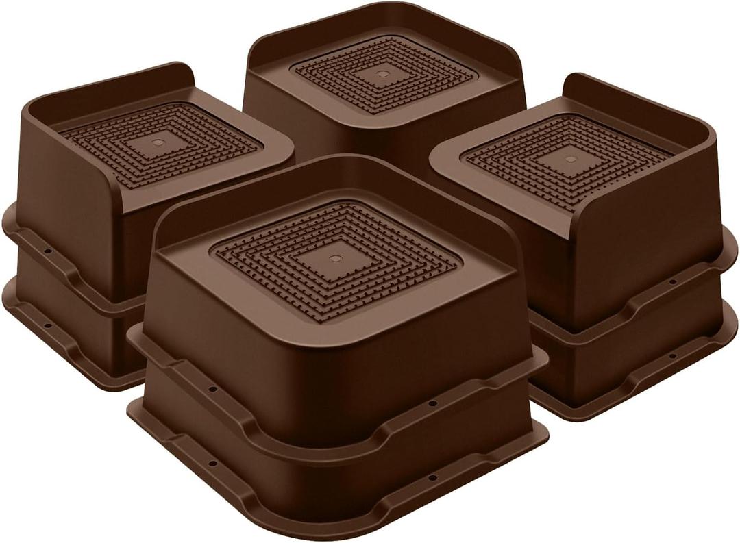 Bed Risers 2 Inch Heavy Duty, Furniture Risers for Bed Desk Table Sofa Couch,Oversized Bed Lifts Risers,Support up to 5000 Lbs(8 Pack Brown)